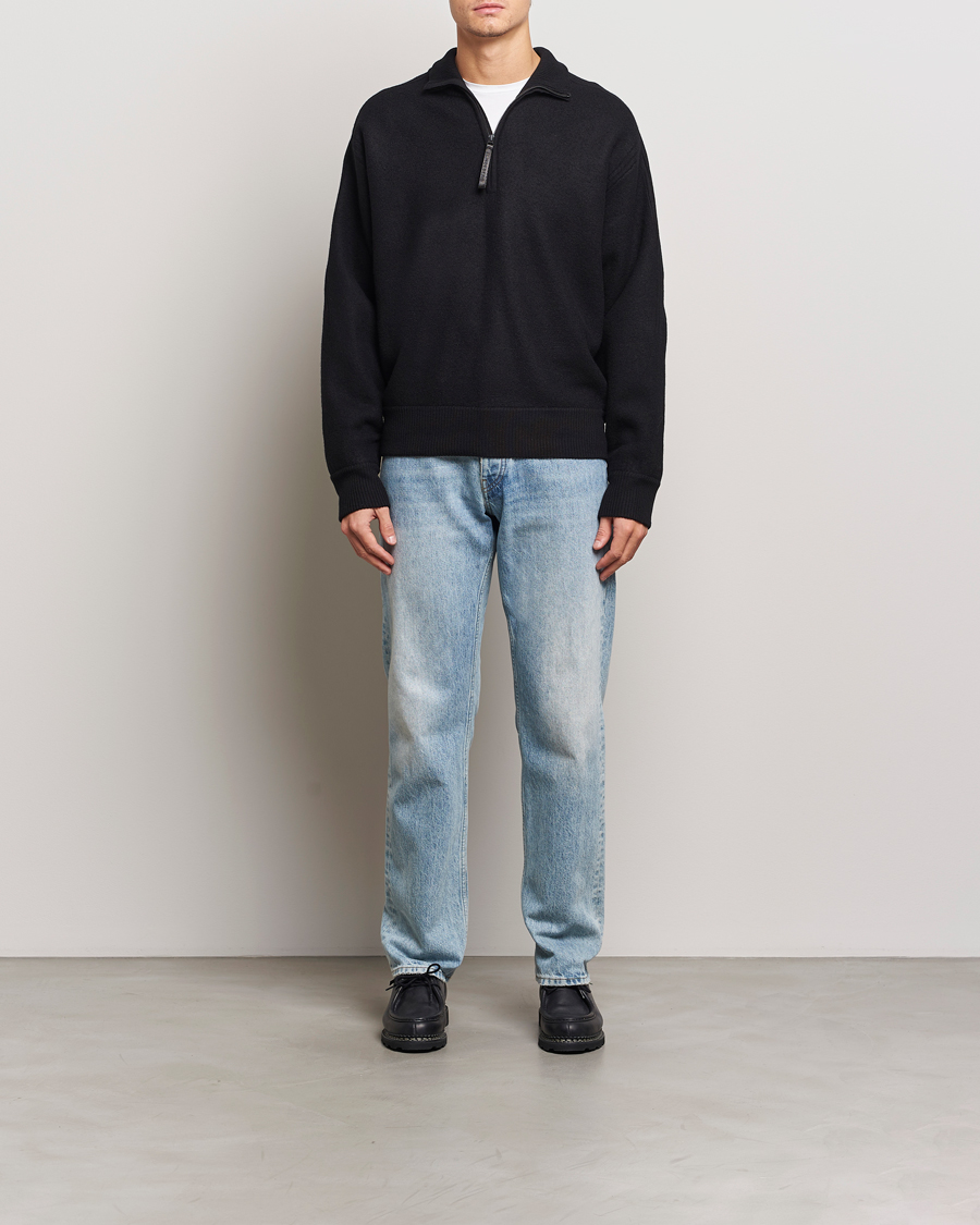 Homme | Pulls Et Tricots | J.Lindeberg | Bon Boiled Wool Quarter Zip Black