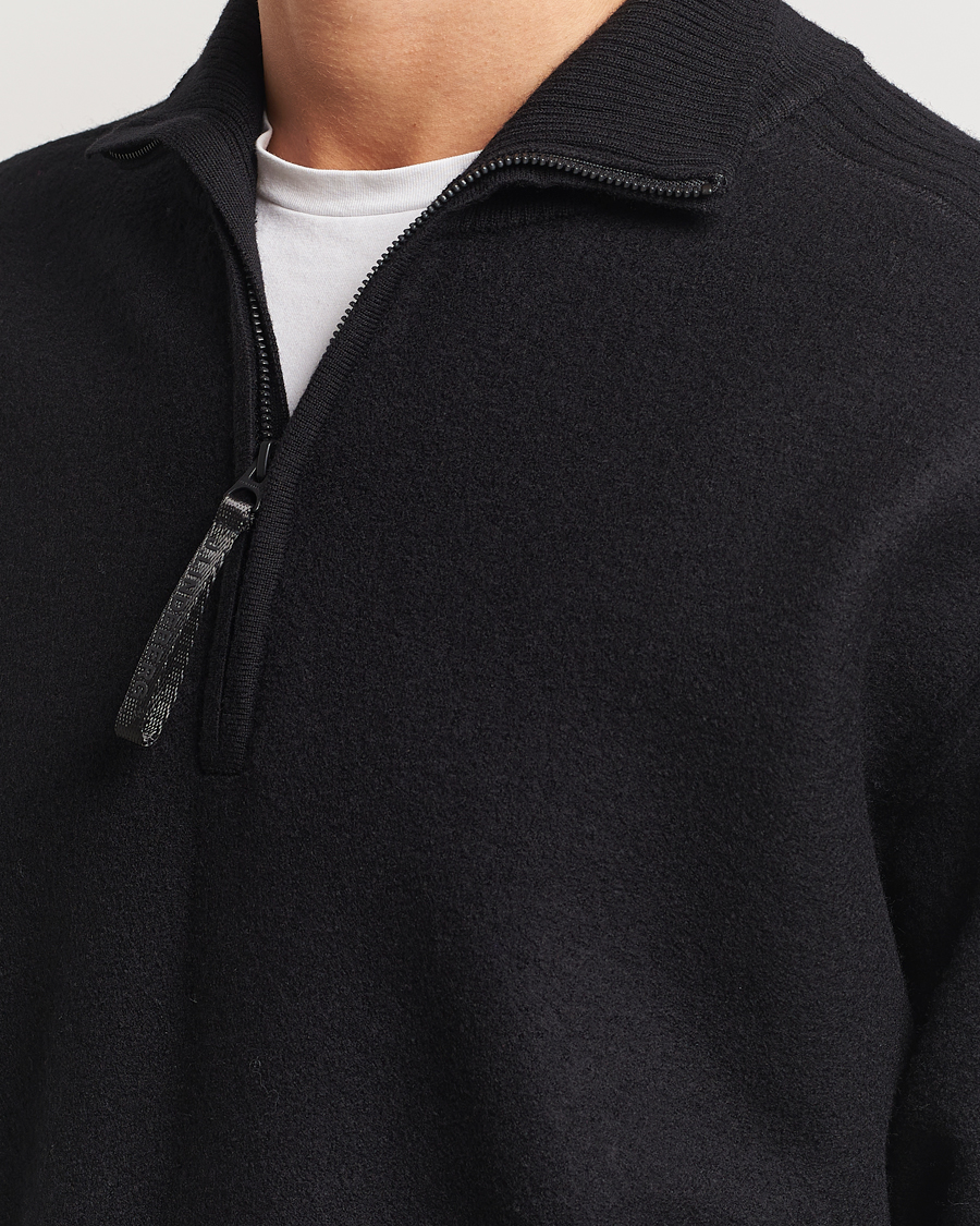 Homme | Pulls Et Tricots | J.Lindeberg | Bon Boiled Wool Quarter Zip Black