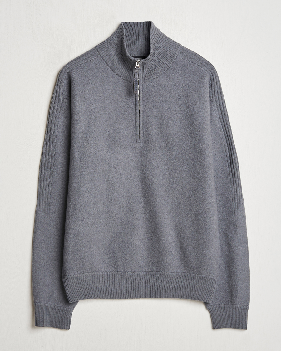 Homme | Pulls Et Tricots | J.Lindeberg | Bon Boiled Wool Quarter Zip Lava Smoke