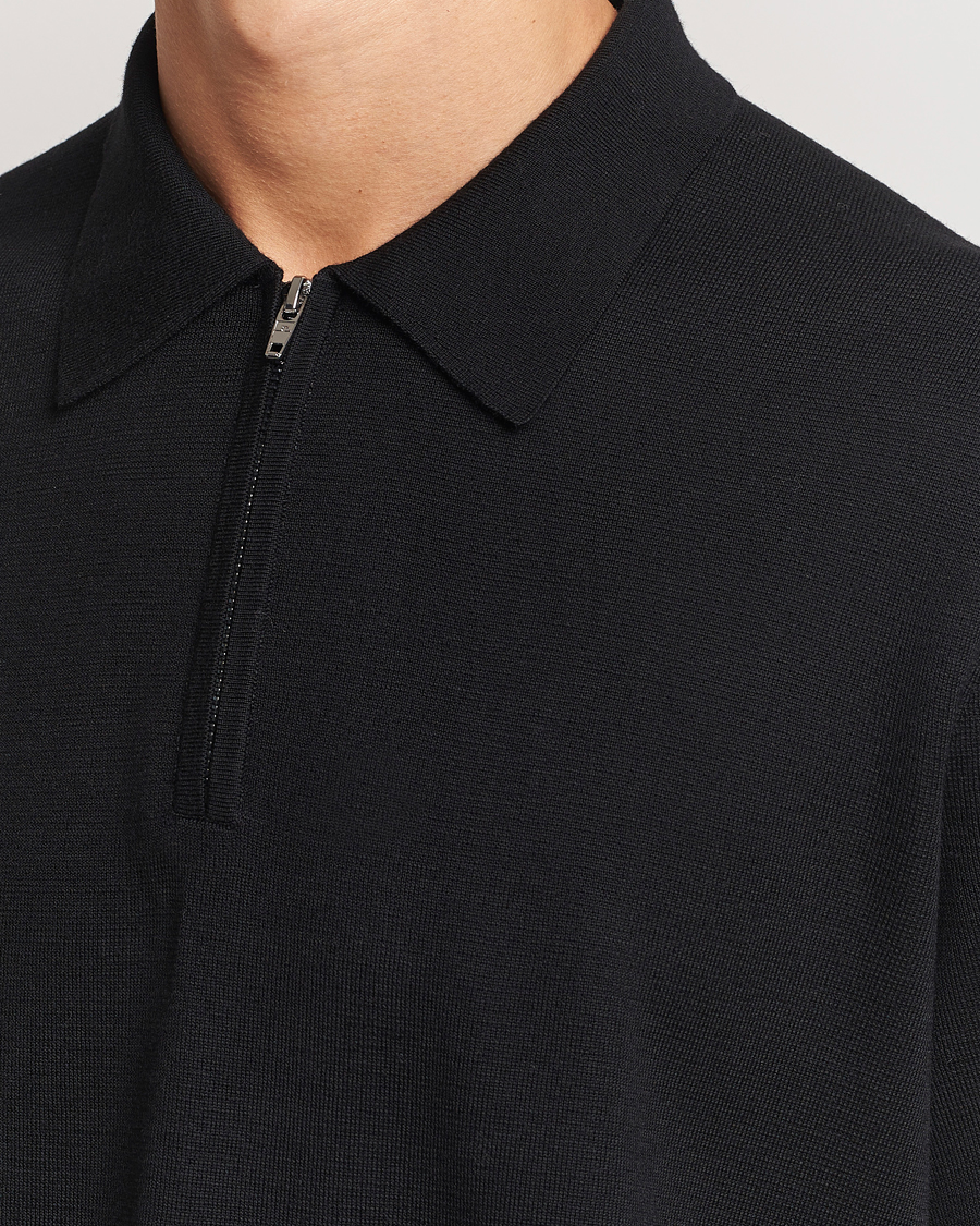 Homme | Pulls Et Tricots | J.Lindeberg | Tyler Quarter Zip Knit Polo Black