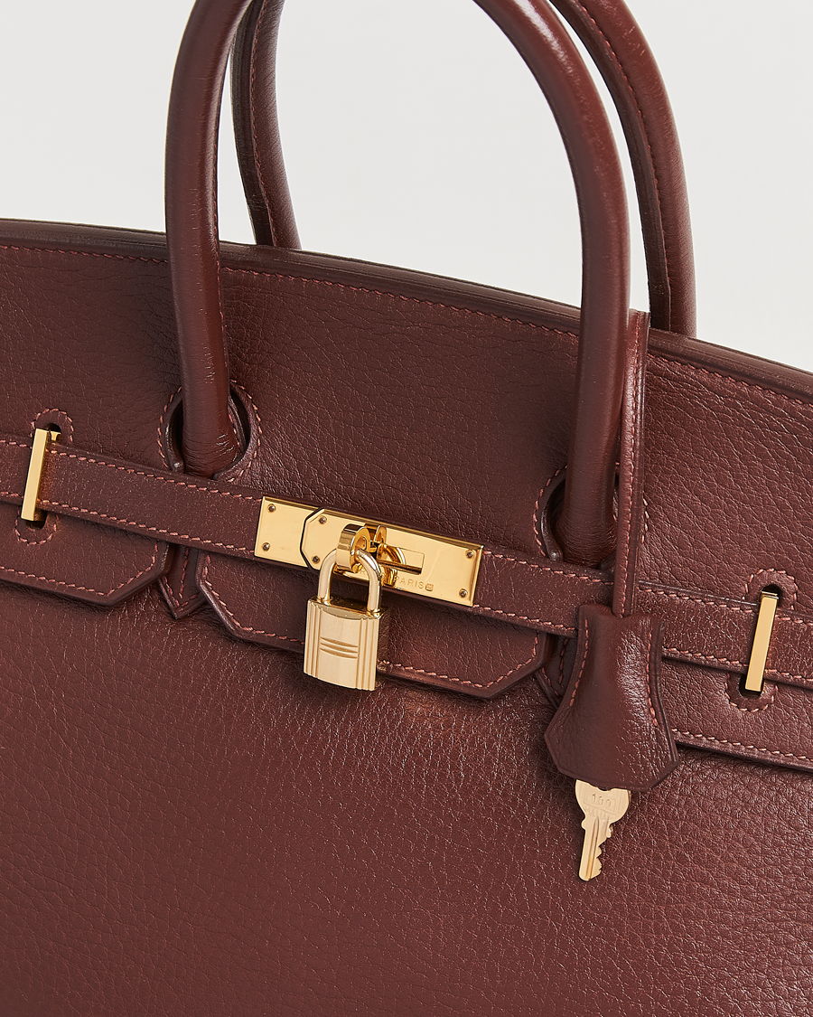 Homme | Hermès Pre-Owned Birkin 35 Taurillon Clemence Handbag Havana | Hermès Pre-Owned | Birkin 35 Taurillon Clemence Handbag Havana