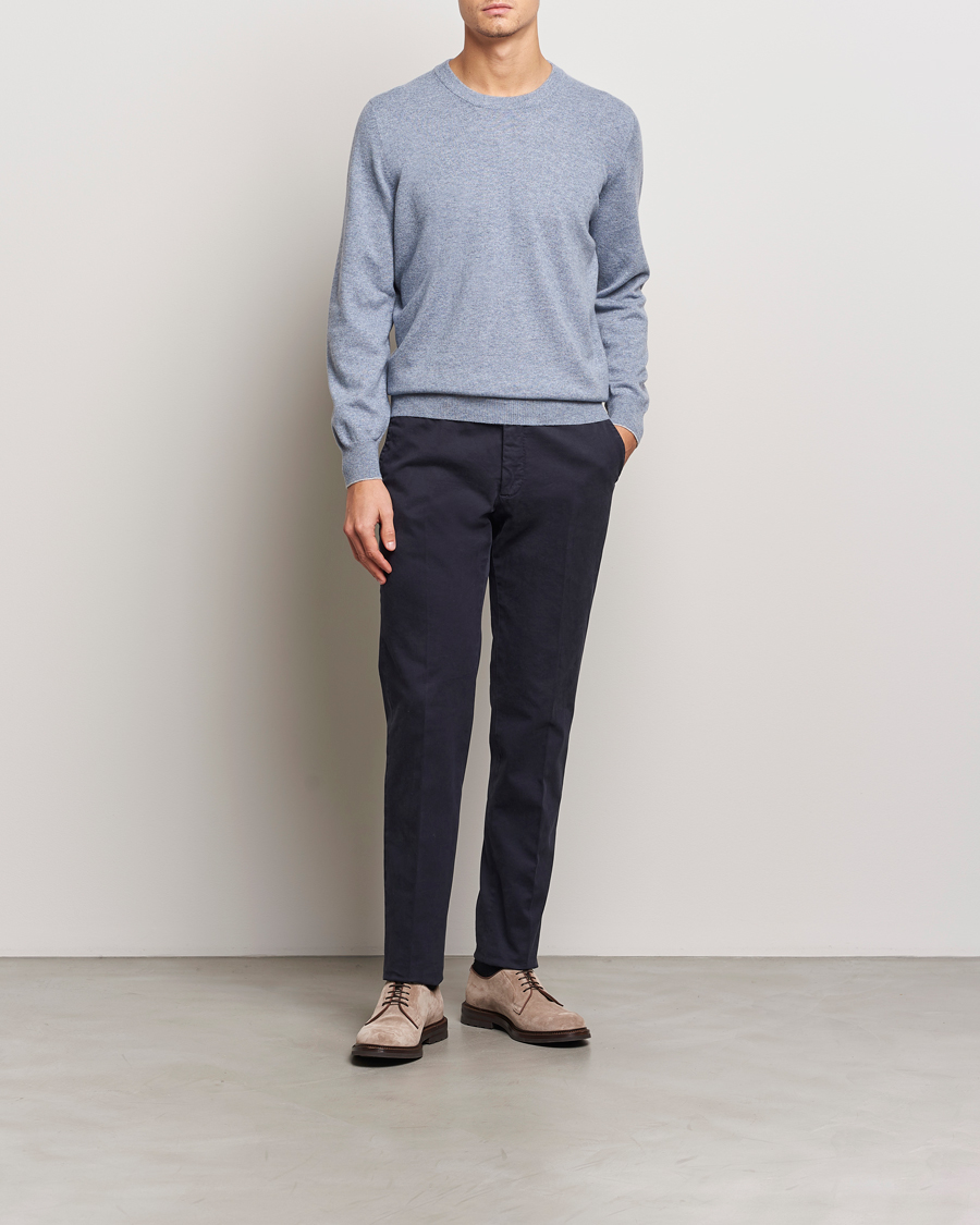 Homme | Pulls Et Tricots | Brunello Cucinelli | 2 Ply Cashmere Pullover Light Blue Denim