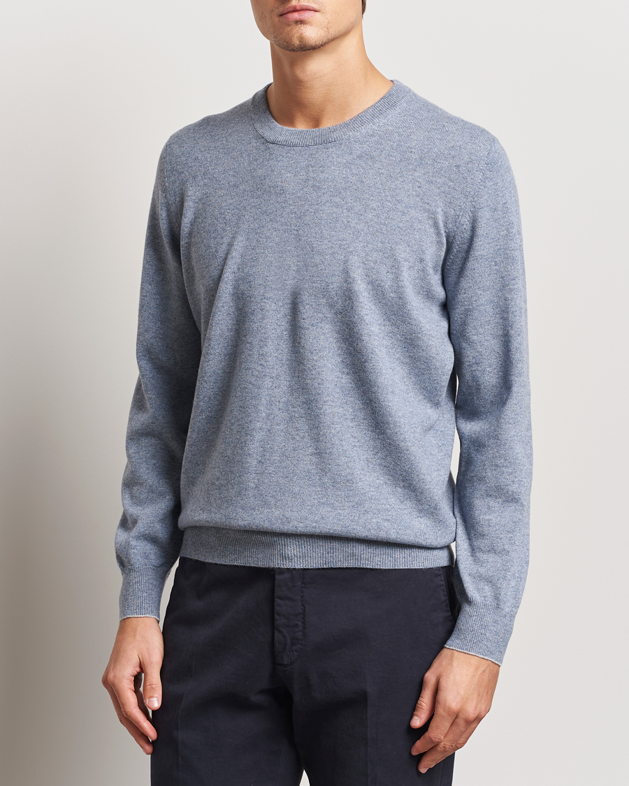 Homme | Pulls Et Tricots | Brunello Cucinelli | 2 Ply Cashmere Pullover Light Blue Denim