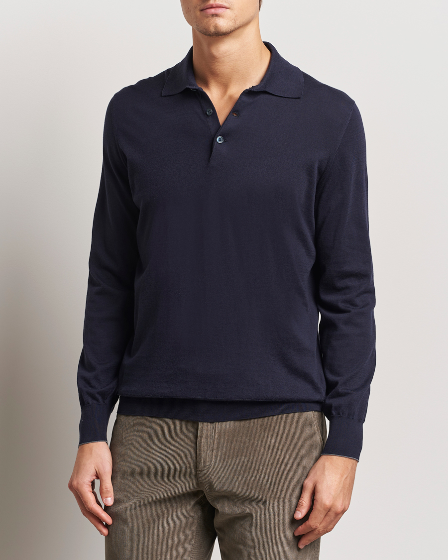 Homme | Pulls Et Tricots | Brunello Cucinelli | Long Sleeve Polo Navy