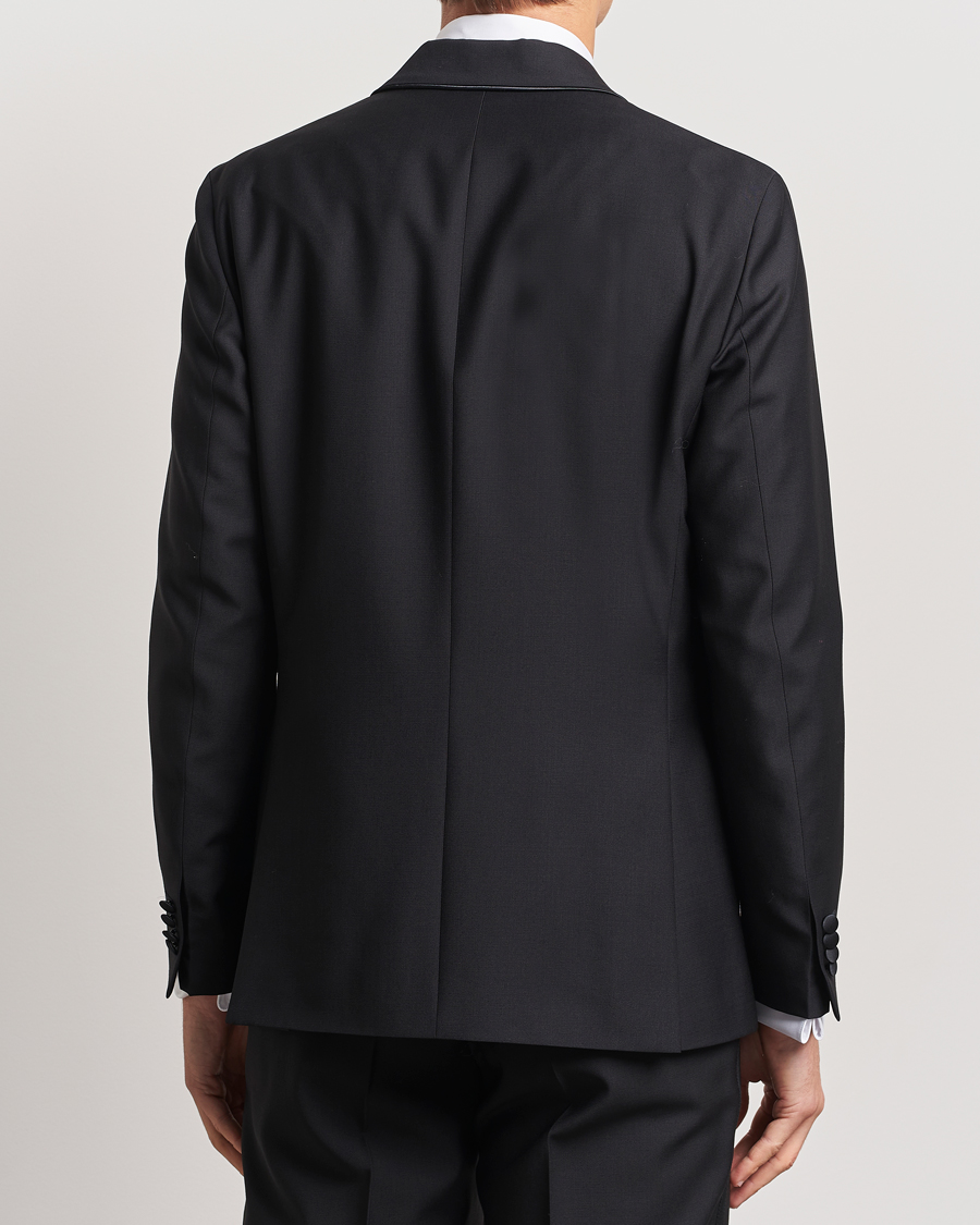 Homme | Blazers | Oscar Jacobson | Fattore Double Breasted Tuxedo Blazer Black