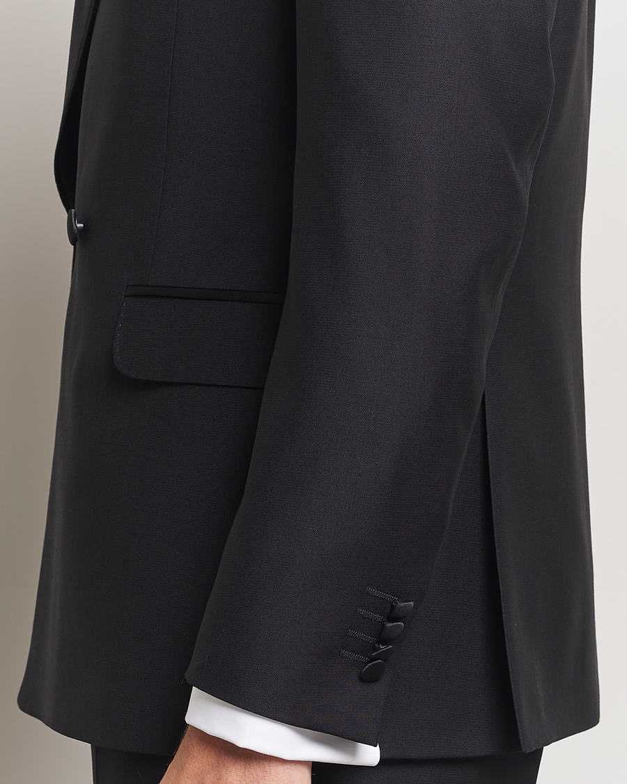 Homme | Blazers | Oscar Jacobson | Fattore Double Breasted Tuxedo Blazer Black