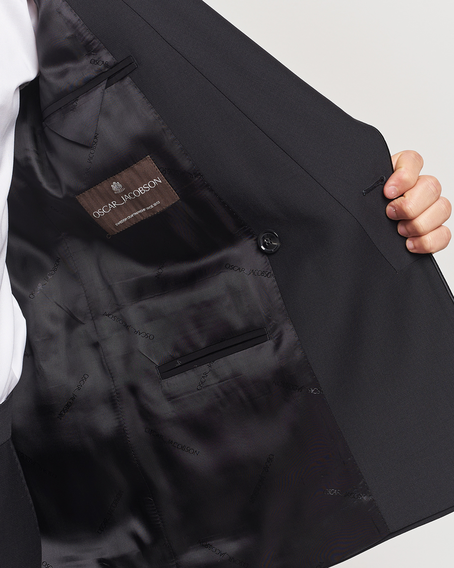 Homme | Blazers | Oscar Jacobson | Fattore Double Breasted Tuxedo Blazer Black