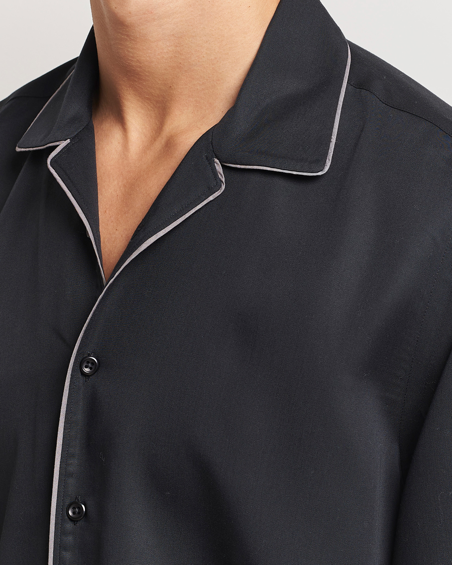 Homme | Chemises | Oscar Jacobson | Reg Fit Camp Collar Shirt Black