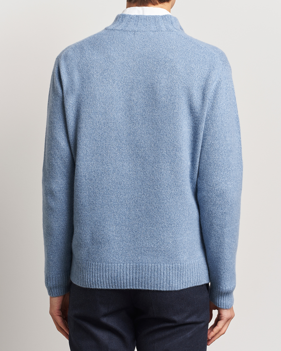Homme | Pulls Et Tricots | Oscar Jacobson | Paul Wool/Cashmere Melange Half Zip Light Blue
