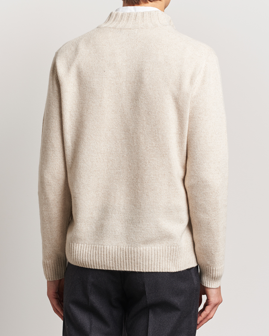 Homme | Pulls Et Tricots | Oscar Jacobson | Paul Wool/Cashmere Melange Half Zip Beige
