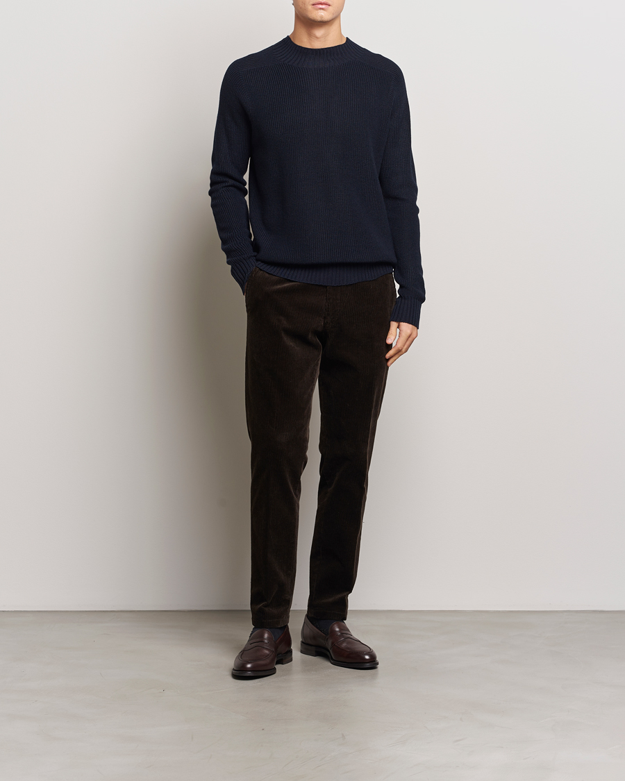 Homme | Pulls Et Tricots | Oscar Jacobson | Collins Knitted Wool Turtleneck Navy