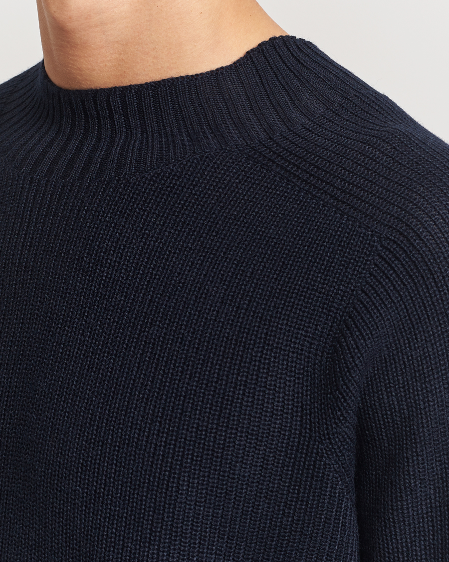 Homme | Pulls Et Tricots | Oscar Jacobson | Collins Knitted Wool Turtleneck Navy