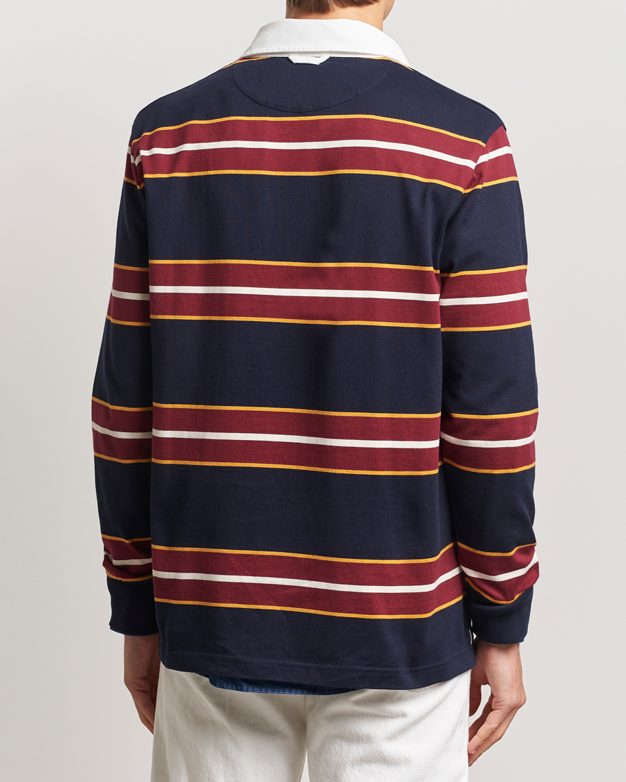 Homme | Pulls Et Tricots | GANT | Yarn Dyed Striped Heavy Rugger Evening Blue