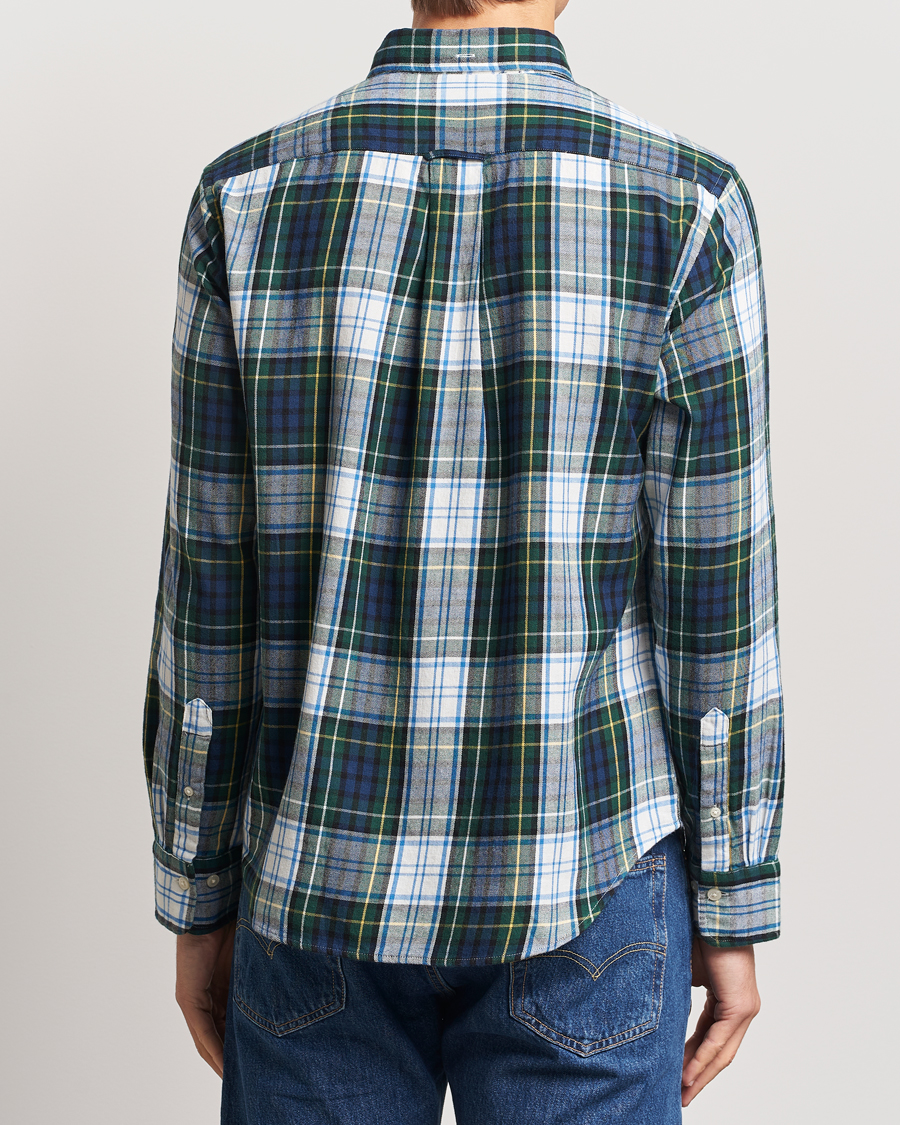 Homme | Chemises | Gant | Regular Flannel Check Shirt Tartan Green