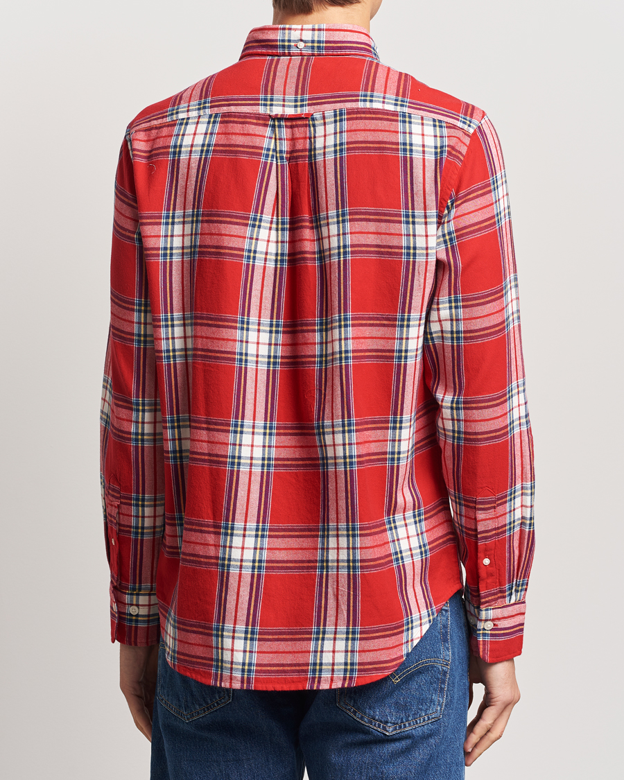 Homme | Chemises | GANT | Regular Flannel Check Shirt Ruby Red