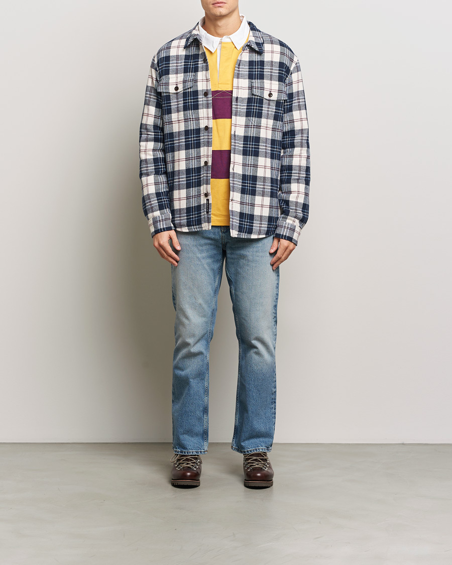 Homme | Chemises | GANT | Flannel Lined Checked Overshirt Evening Blue