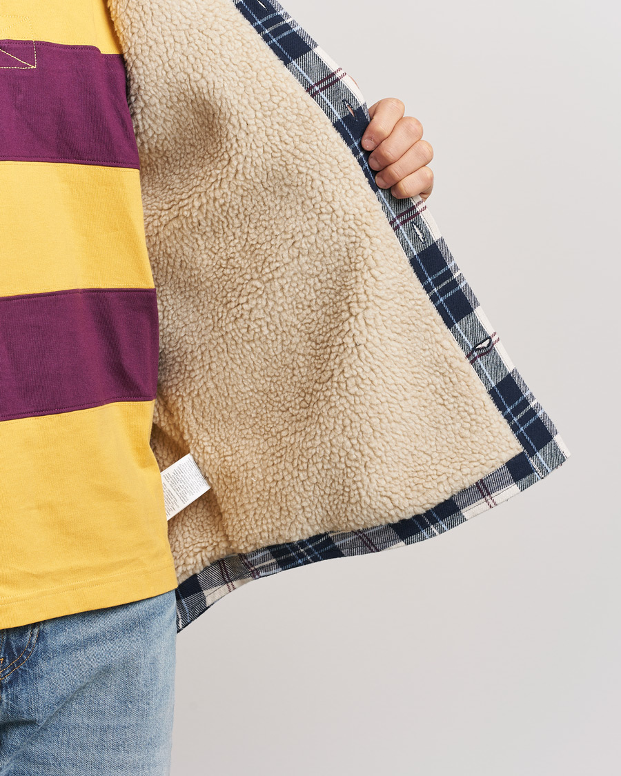 Homme | Chemises | GANT | Flannel Lined Checked Overshirt Evening Blue