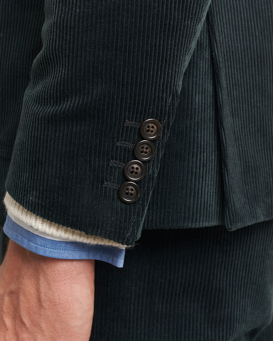 Homme | Blazers | GANT | Slim Corduroy Suit Jacket Tartan Green