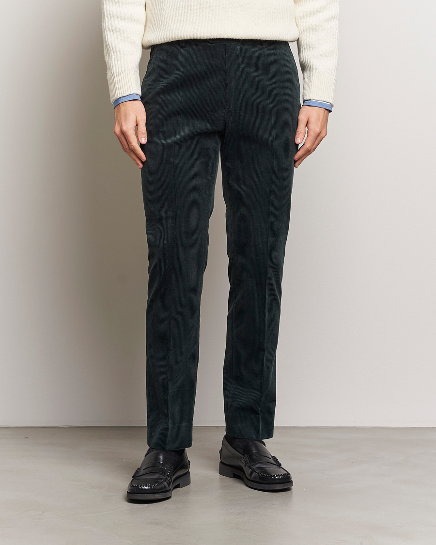 Homme | Pantalons | GANT | Slim Corduroy Suit Trousers Tartan Green