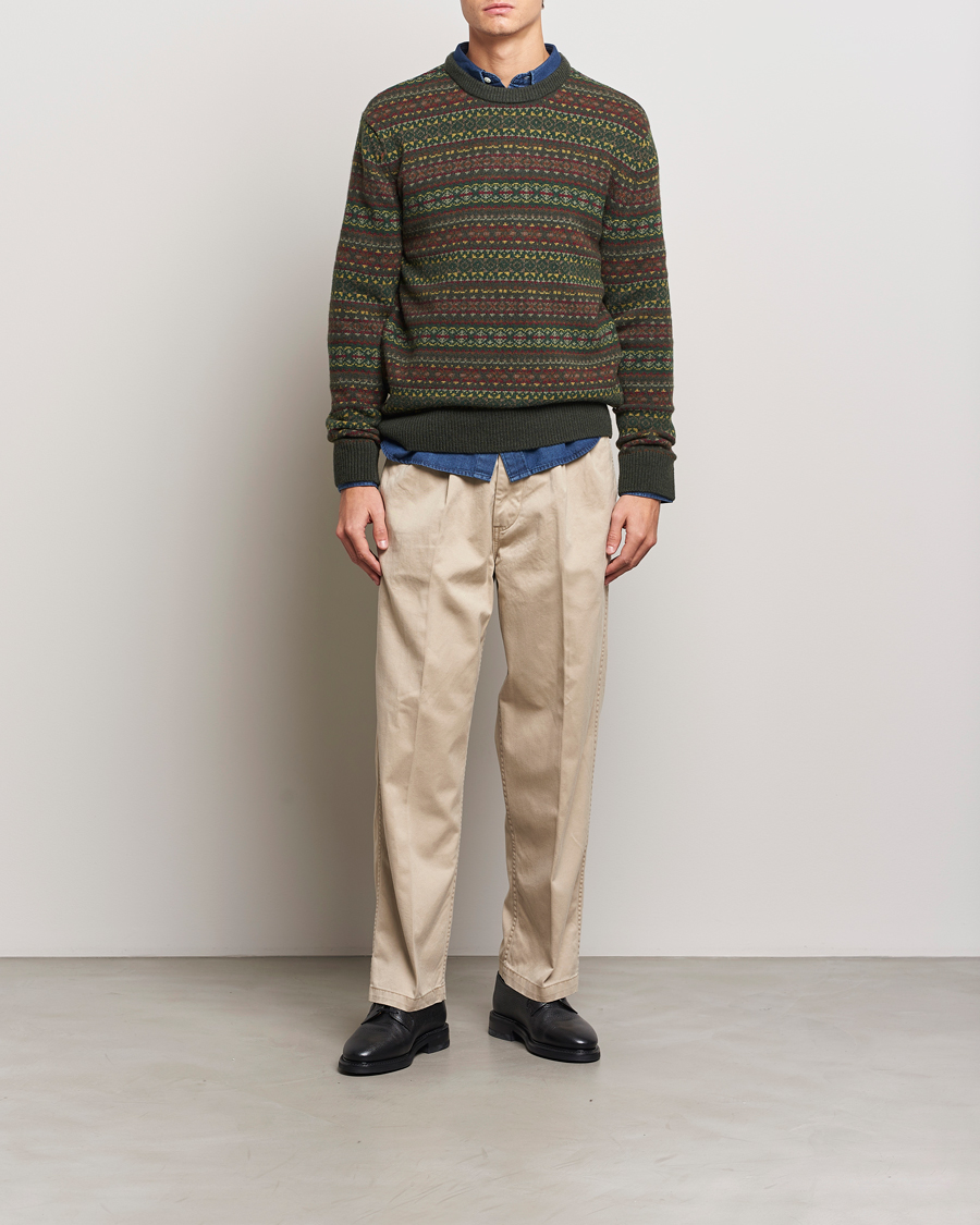Homme | Pulls Et Tricots | GANT | Wool Fairisle Crew Neck Sweater Deepest Green