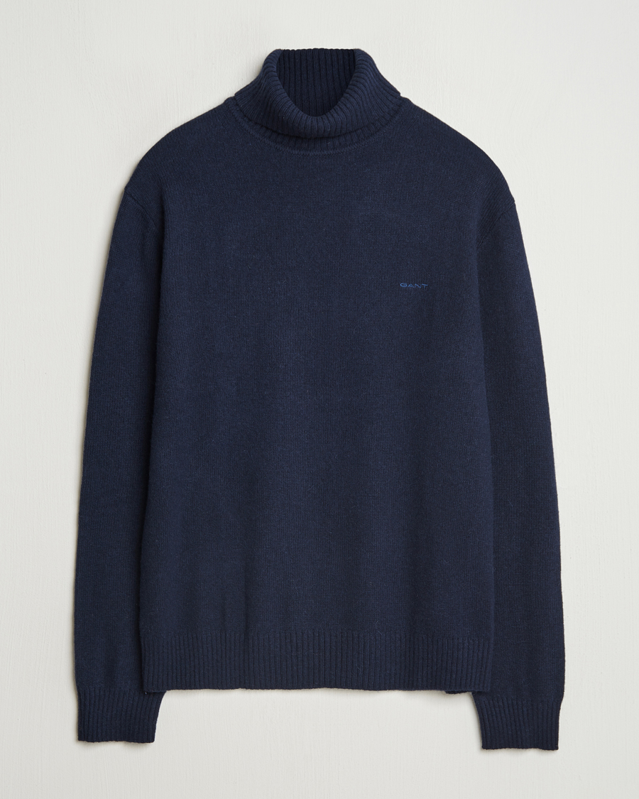 Homme | Pulls Et Tricots | GANT | Knitted Wool Turtleneck Evening Blue