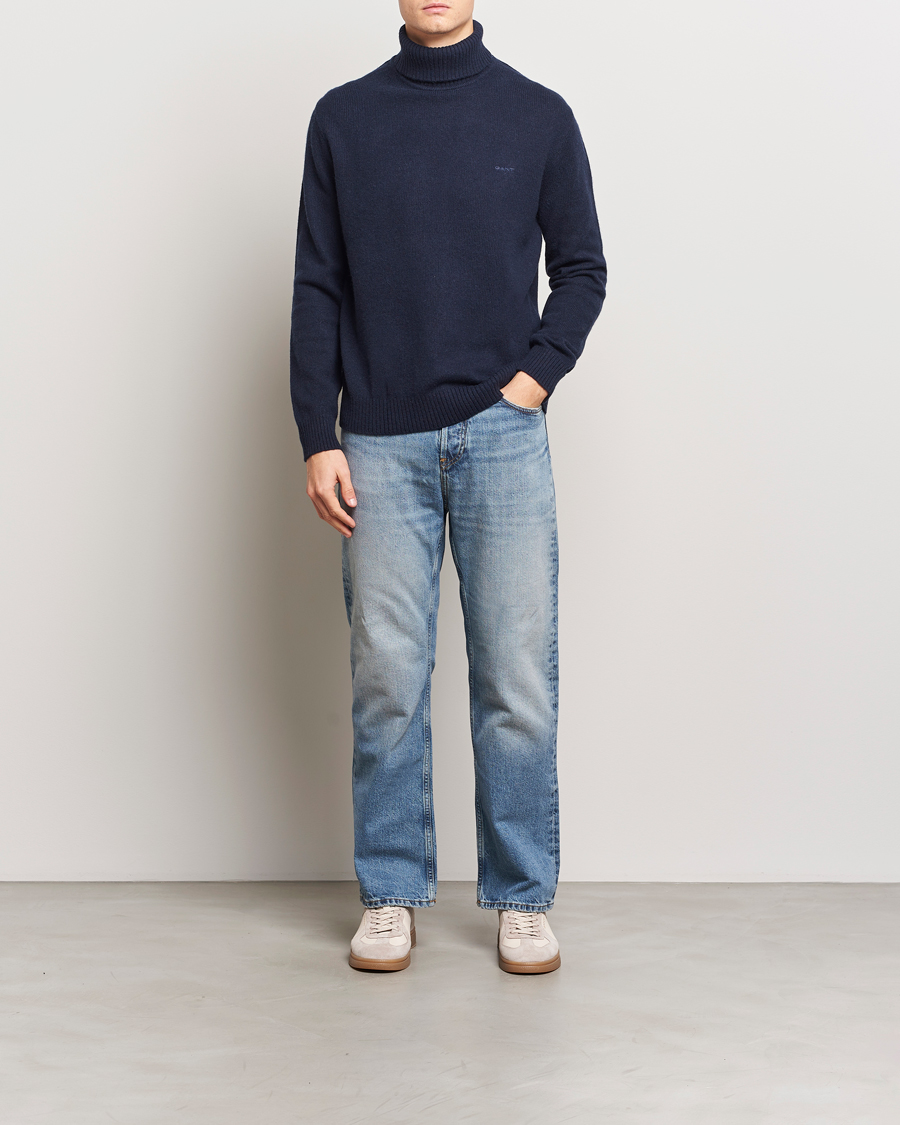 Homme | Pulls Et Tricots | GANT | Knitted Wool Turtleneck Evening Blue