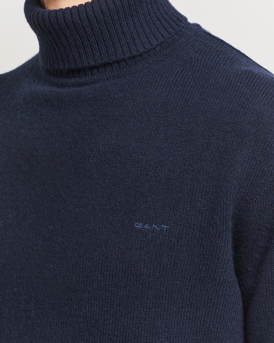 Homme | Pulls Et Tricots | GANT | Knitted Wool Turtleneck Evening Blue