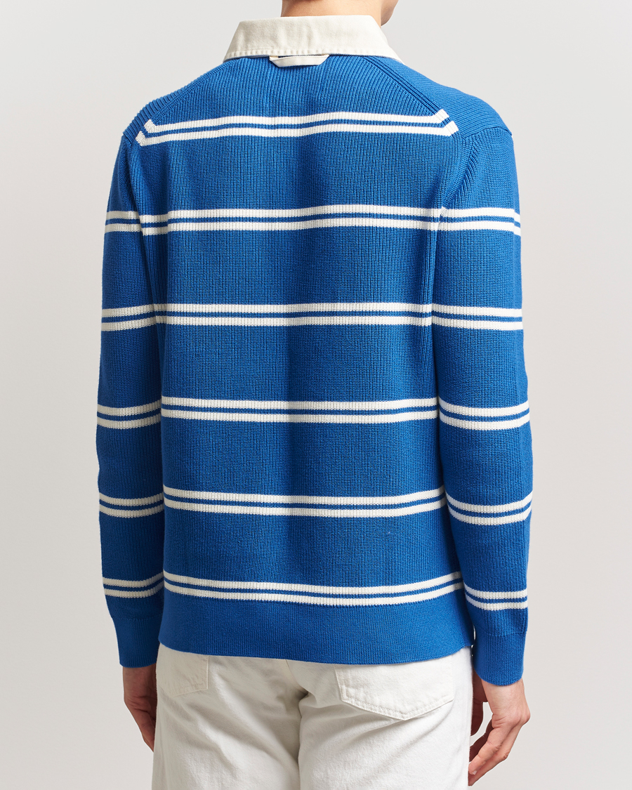 Homme | Pulls Et Tricots | GANT | Ribbed Cotton Striped Rugger Lapis Blue