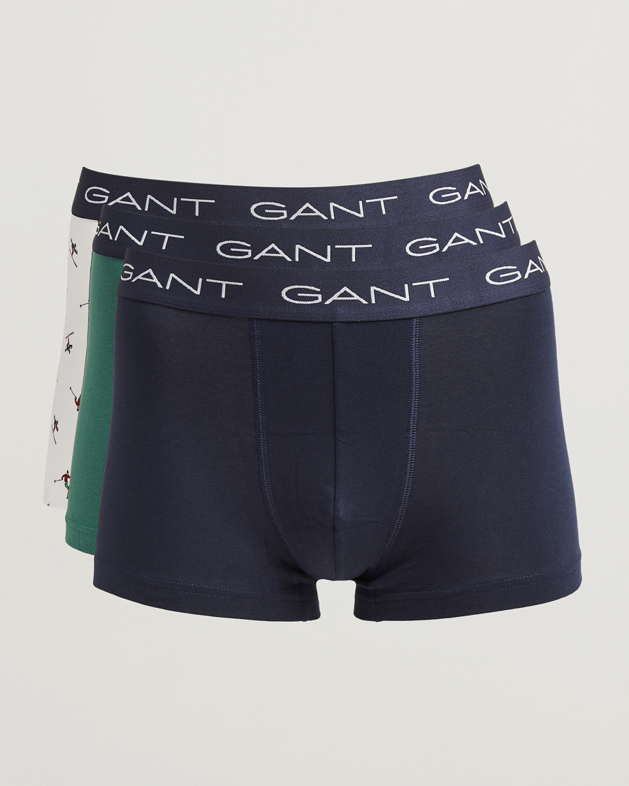 Homme | Sous-Vêtements Et Chaussettes | GANT | 3-Pack Trunk Boxer Black/White/Green