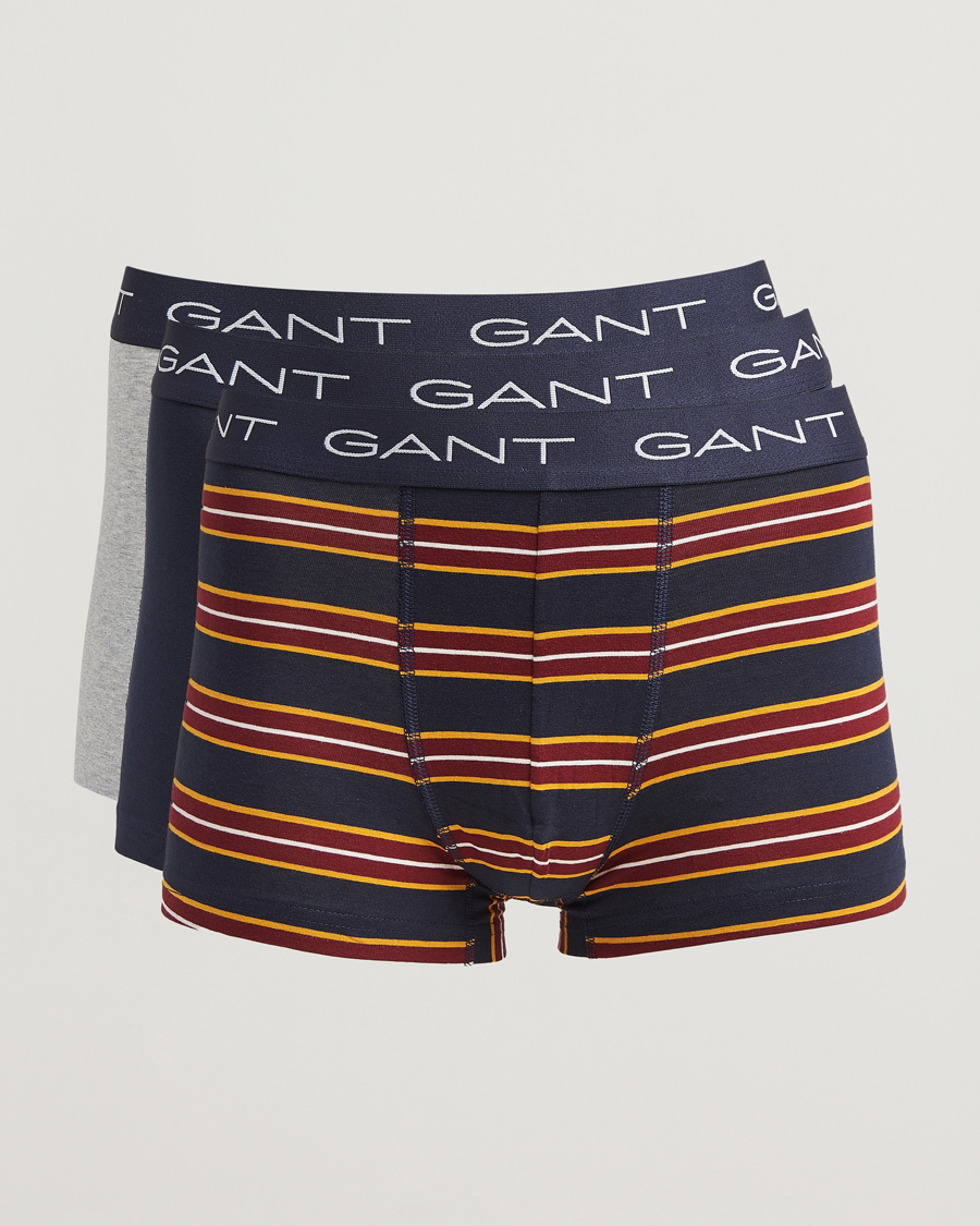 Homme | Sous-Vêtements Et Chaussettes | GANT | 3-Pack Trunk Boxer Blue/Navy/Grey