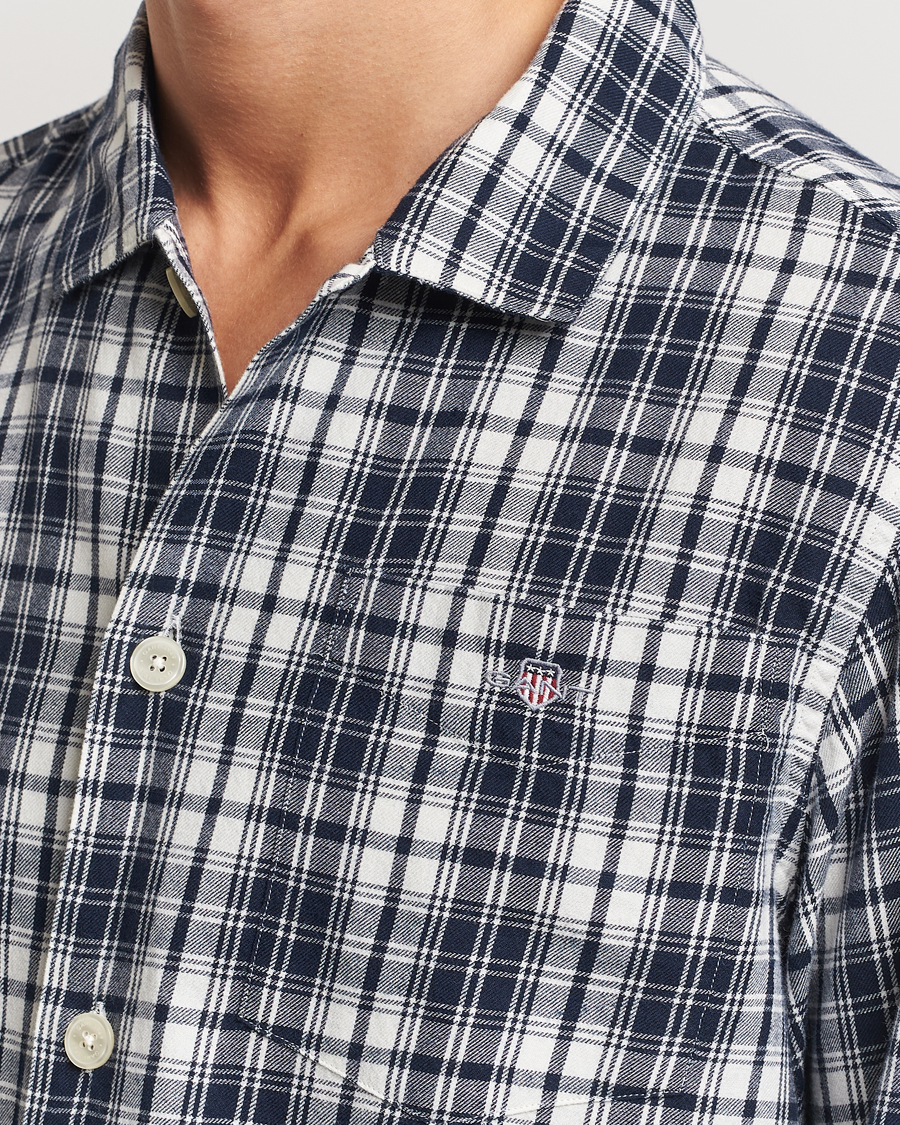 Homme | Peignoirs Et Pyjamas | GANT | Checked Flannel Pyjama Set Evening Blue