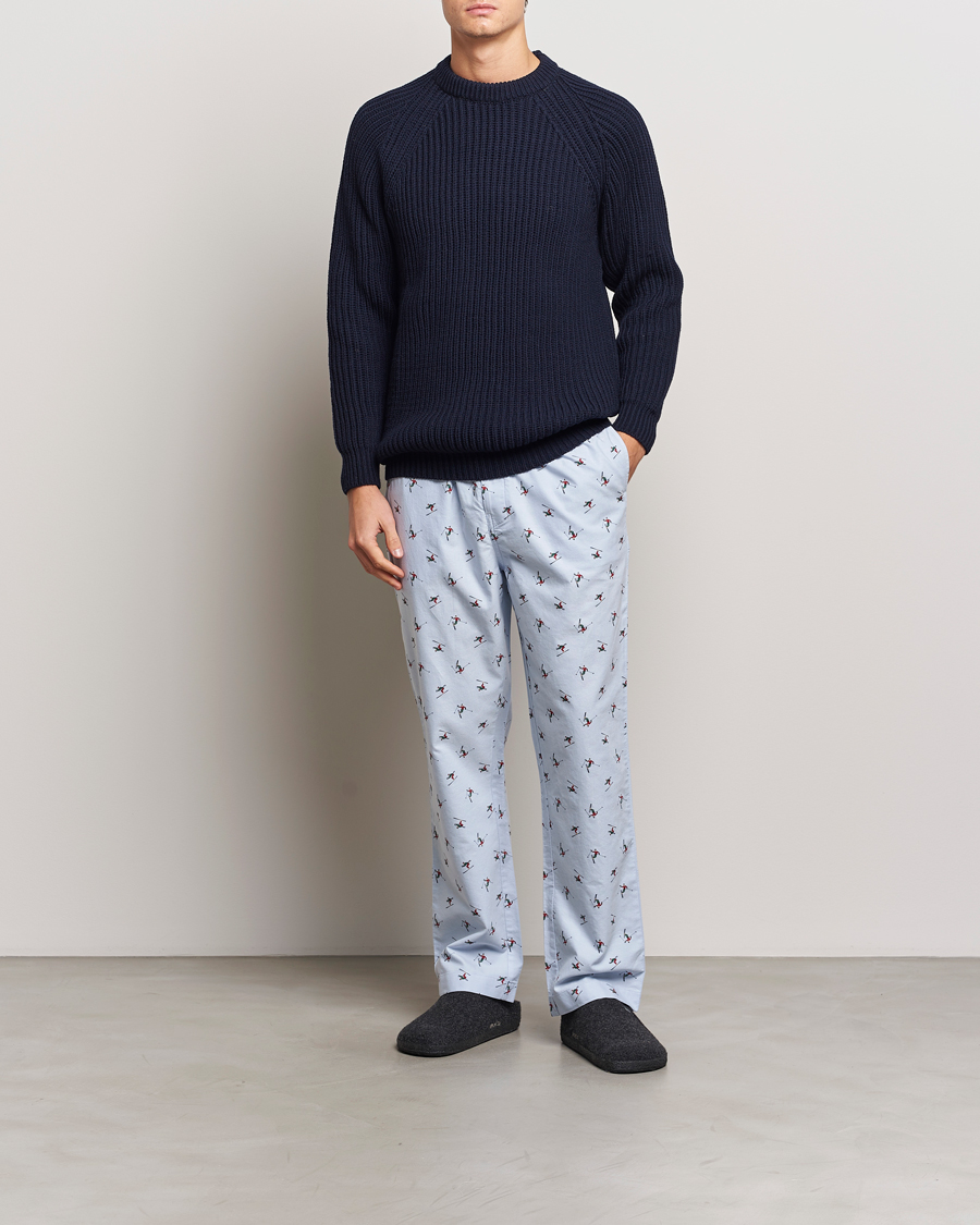 Homme | Peignoirs Et Pyjamas | GANT | Printed Skier Pyjama Pants Light Blue