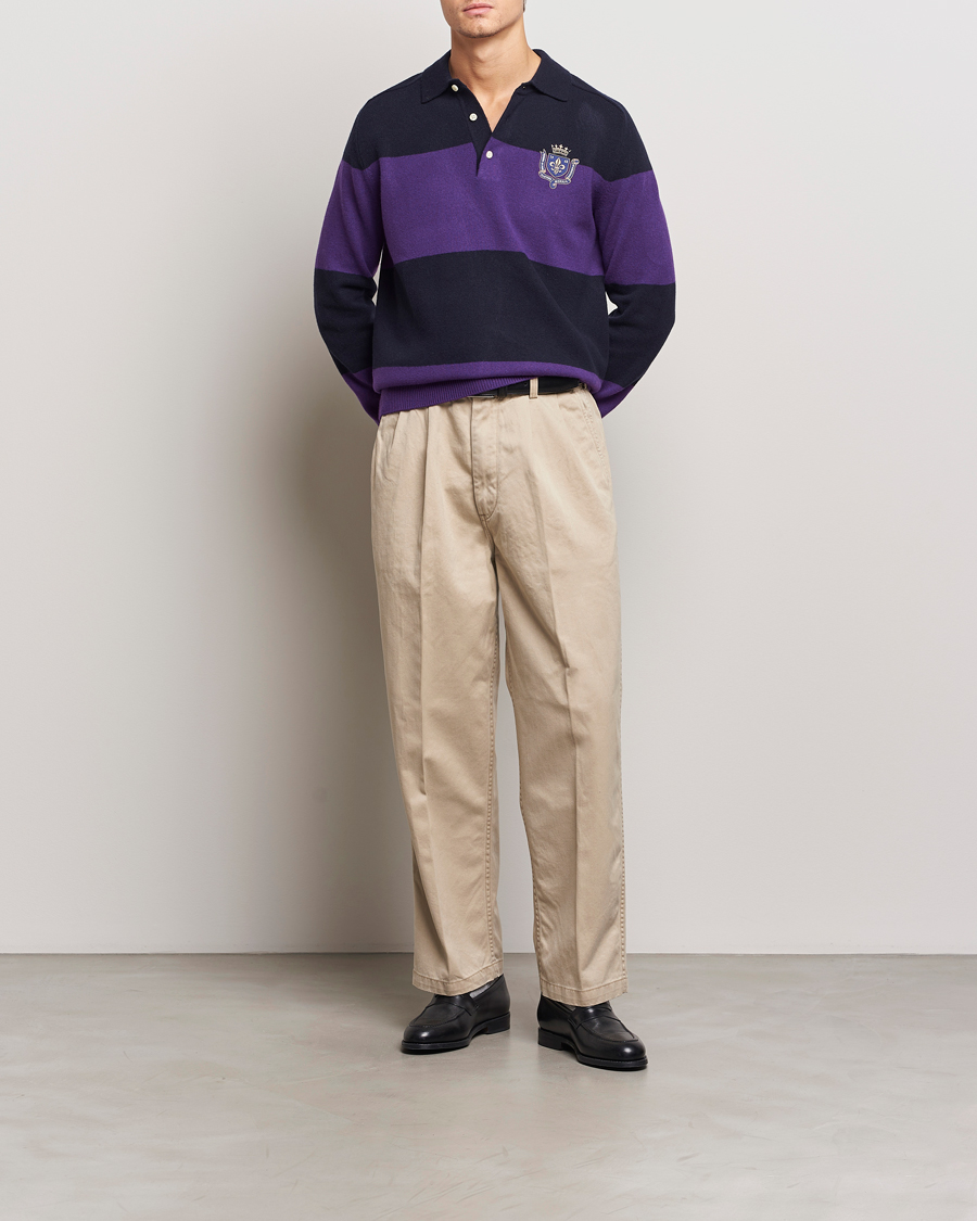 Homme | Pulls Et Tricots | Morris | Frank Knitted Rugger Purple