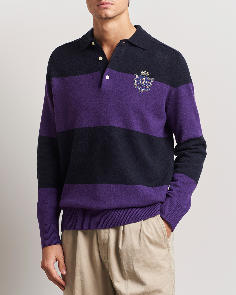Homme | Pulls Et Tricots | Morris | Frank Knitted Rugger Purple