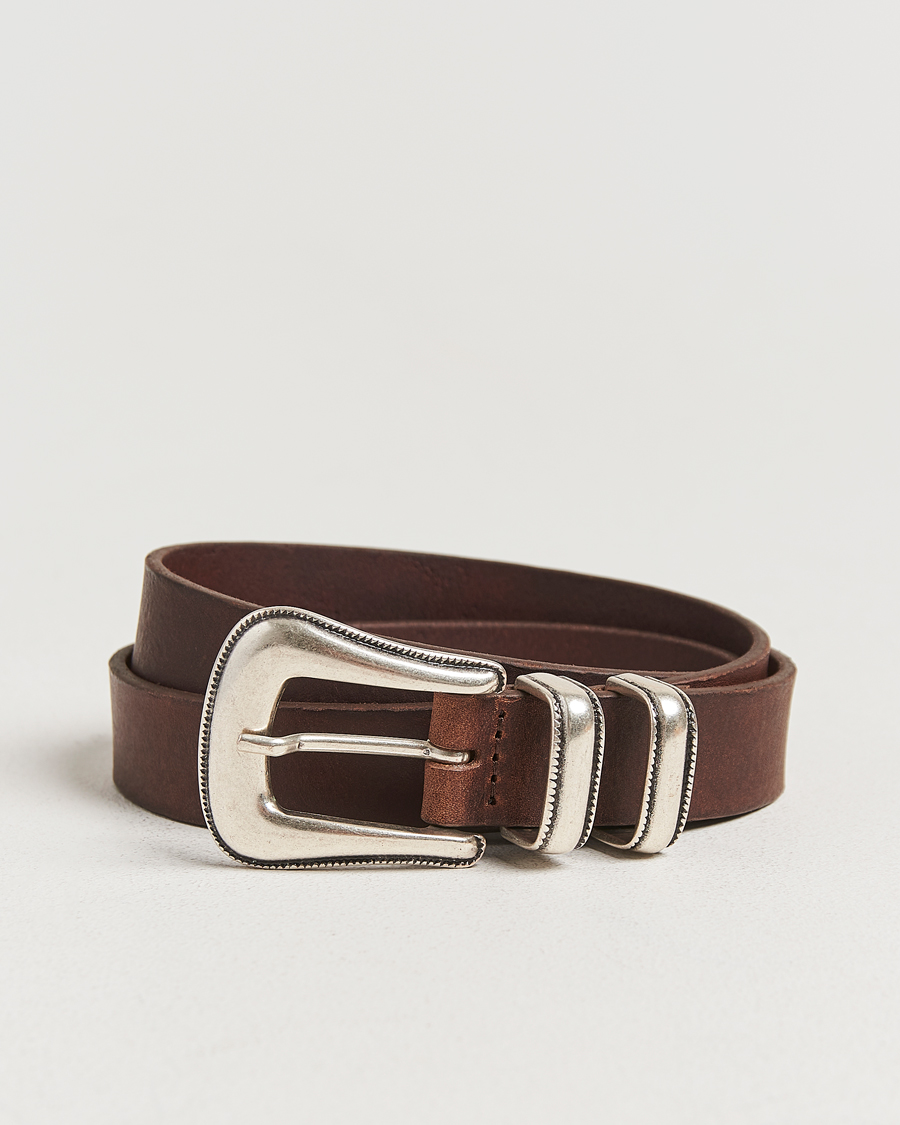 Homme | Ceintures | Nudie Jeans | Western Silver Belt Dark Brown
