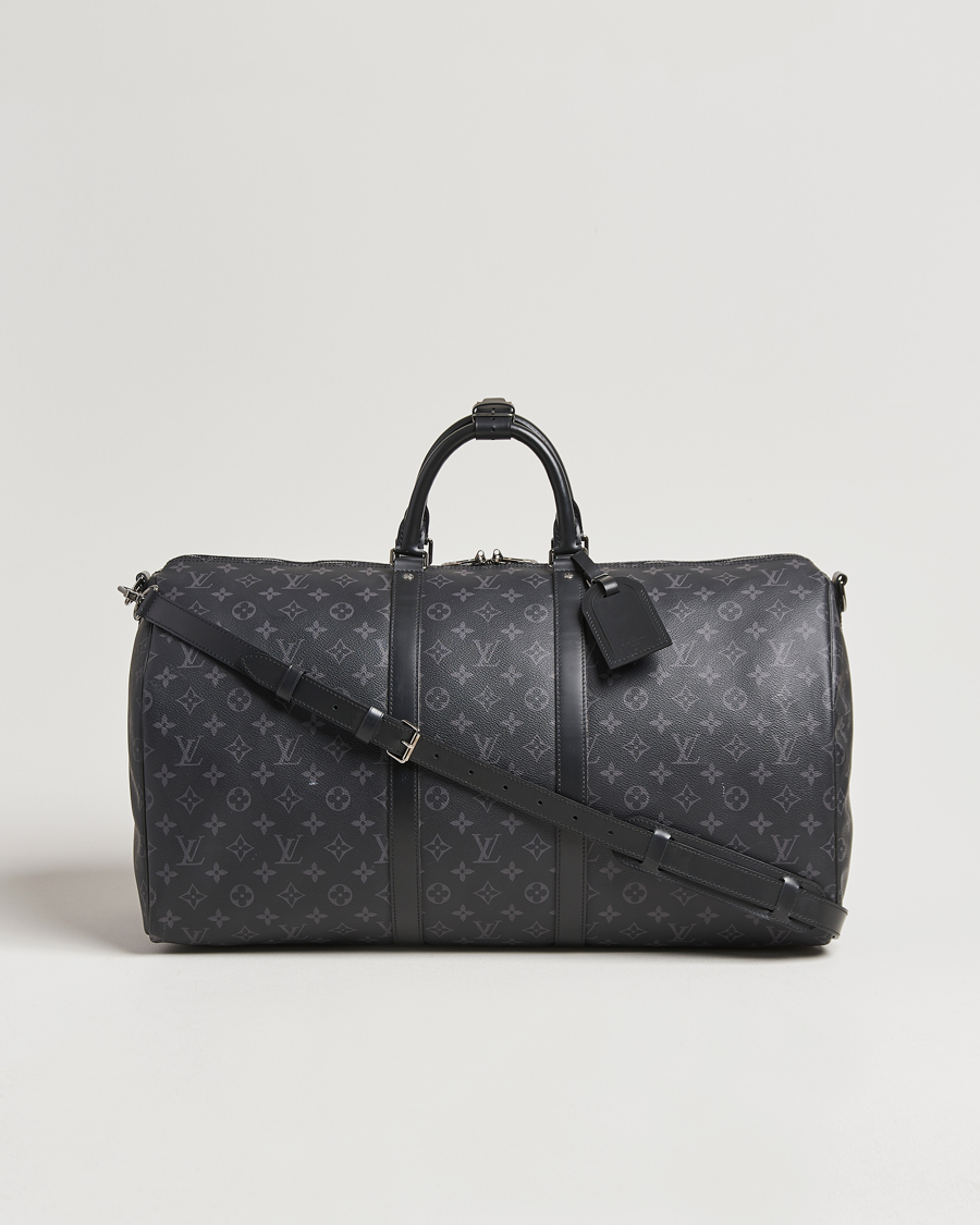 Homme | Louis Vuitton Pre-Owned Keepall Bandoulière 55 Monogram Eclipse | Louis Vuitton Pre-Owned | Keepall Bandoulière 55 Monogram Eclipse