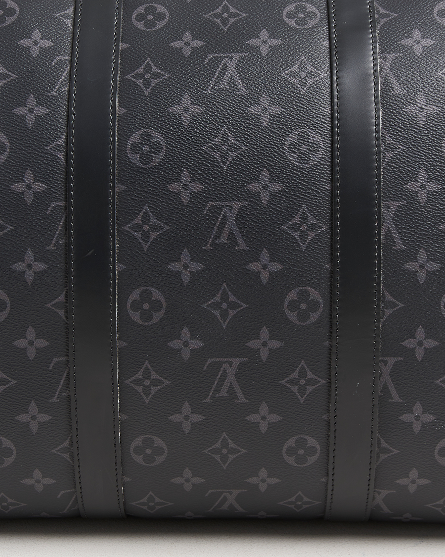 Homme | Louis Vuitton Pre-Owned Keepall Bandoulière 55 Monogram Eclipse | Louis Vuitton Pre-Owned | Keepall Bandoulière 55 Monogram Eclipse