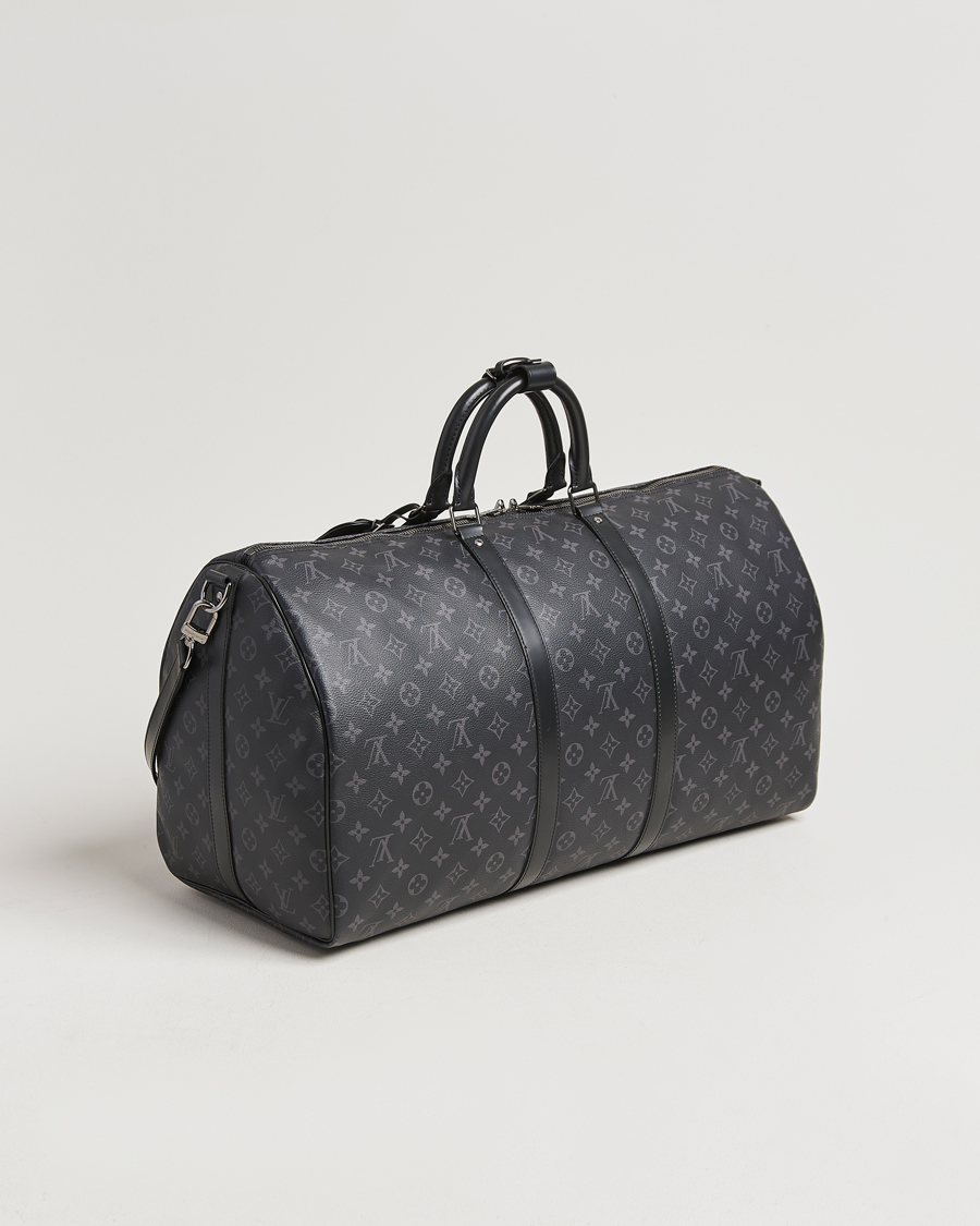 Homme | Louis Vuitton Pre-Owned Keepall Bandoulière 55 Monogram Eclipse | Louis Vuitton Pre-Owned | Keepall Bandoulière 55 Monogram Eclipse