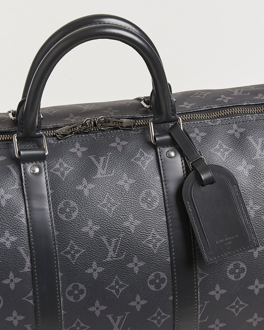 Homme | Louis Vuitton Pre-Owned Keepall Bandoulière 55 Monogram Eclipse | Louis Vuitton Pre-Owned | Keepall Bandoulière 55 Monogram Eclipse
