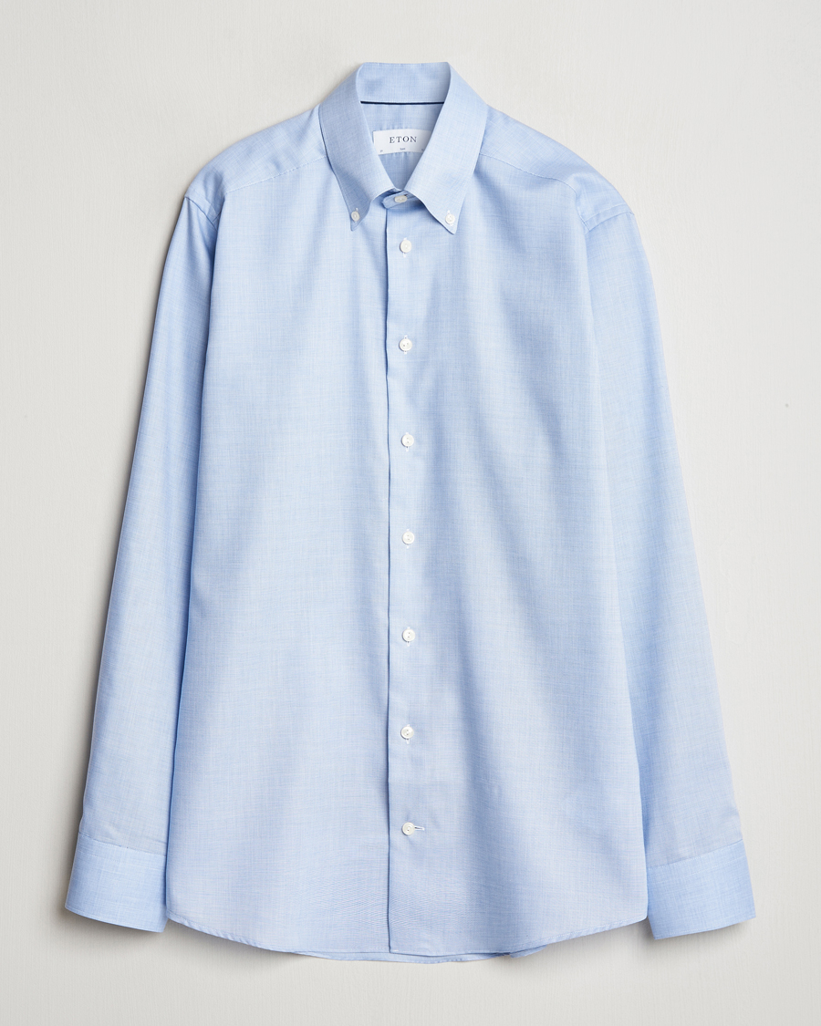 Homme | Chemises | Eton | Slim Fit Wrinkle Free Oxford Shirt Light Blue