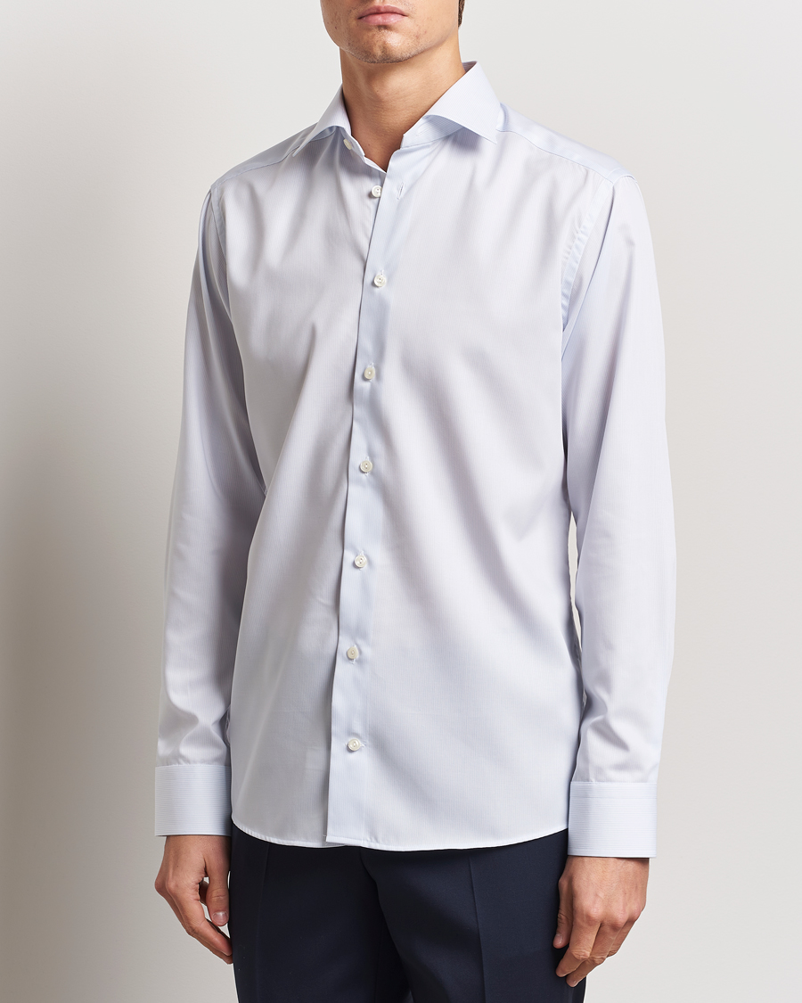 Homme | Chemises | Eton | Slim Fit Twill Hairline Stripe Shirt Blue/White