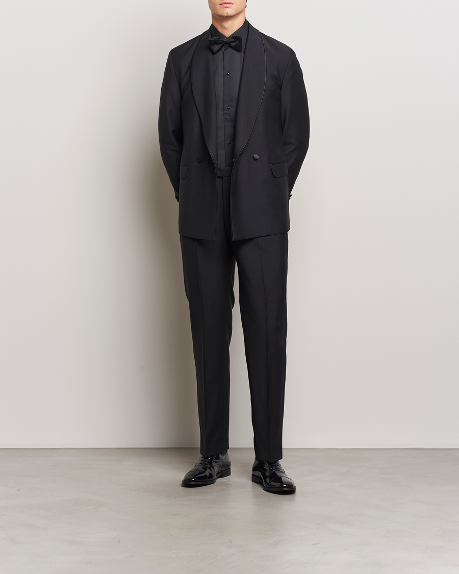 Homme | Chemises | Eton | Slim Fit Plissé Tuxedo Shirt Black