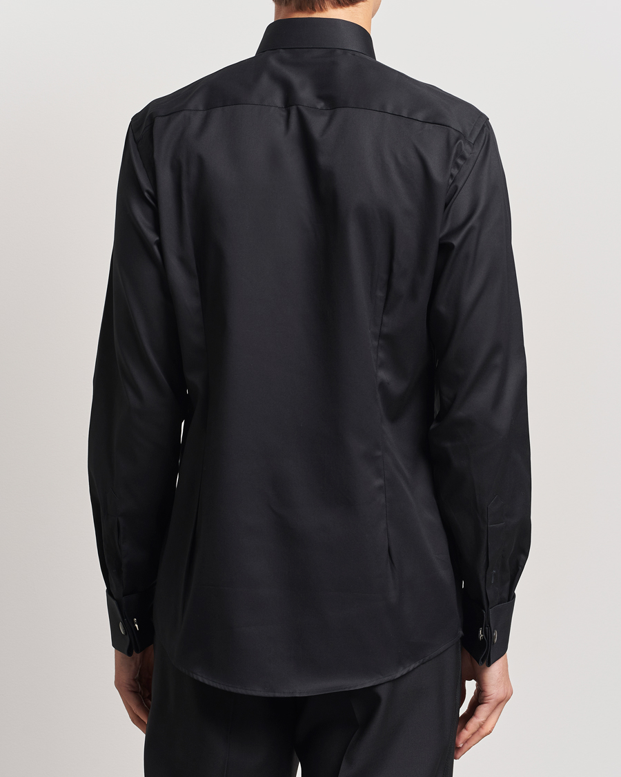 Homme | Chemises | Eton | Slim Fit Plissé Tuxedo Shirt Black