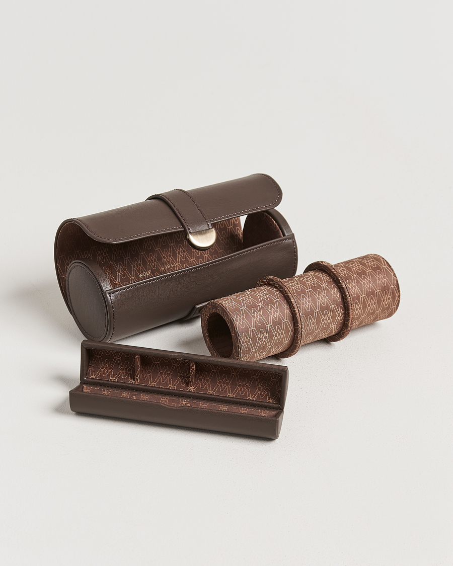 Homme | Boîtes montres et bijoux | WOLF | Triple Watch Roll Earth Coffee