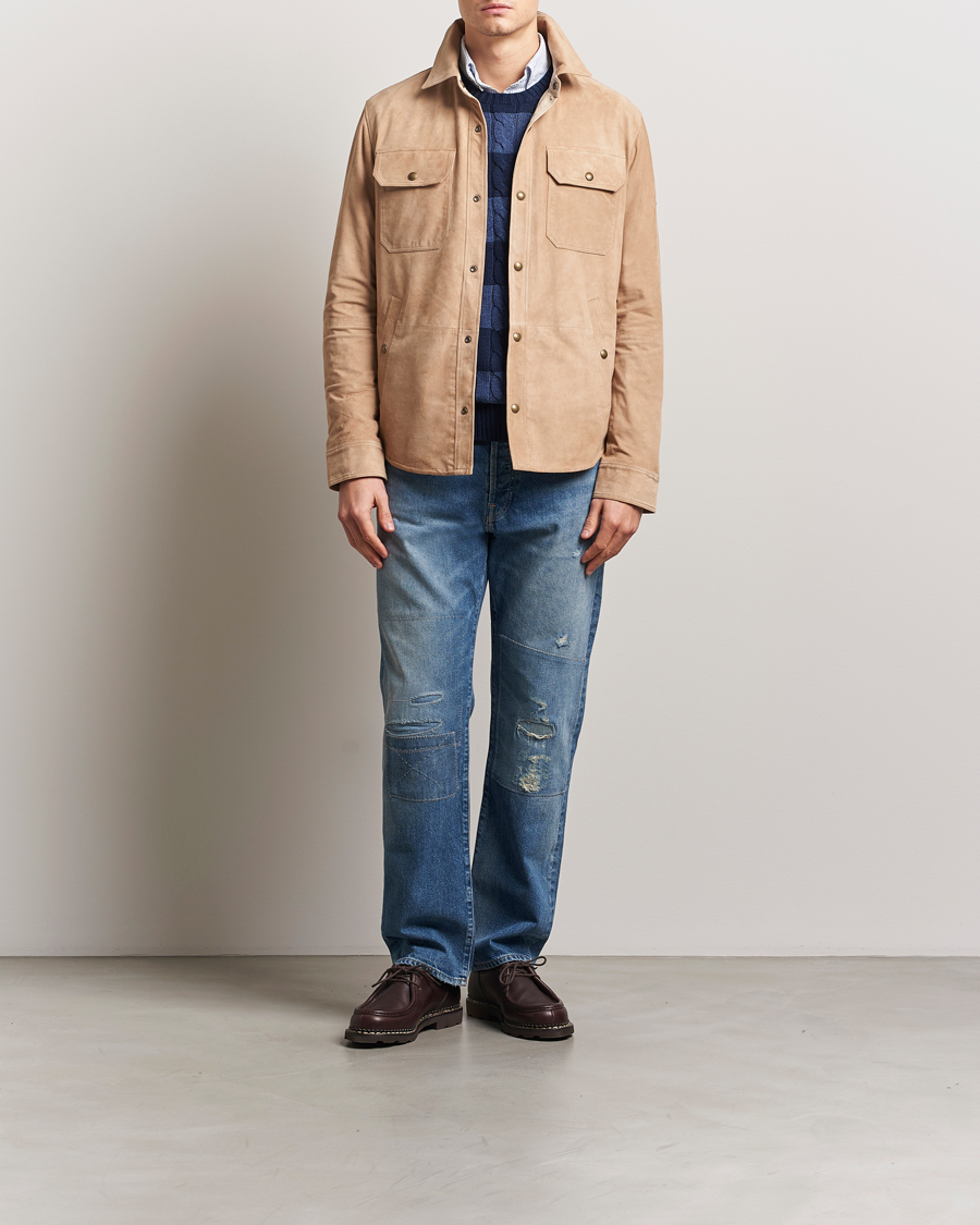 Homme | Manteaux Et Vestes | Polo Ralph Lauren | Reversible Lined Suede Shirt Jacket Khaki/Grey