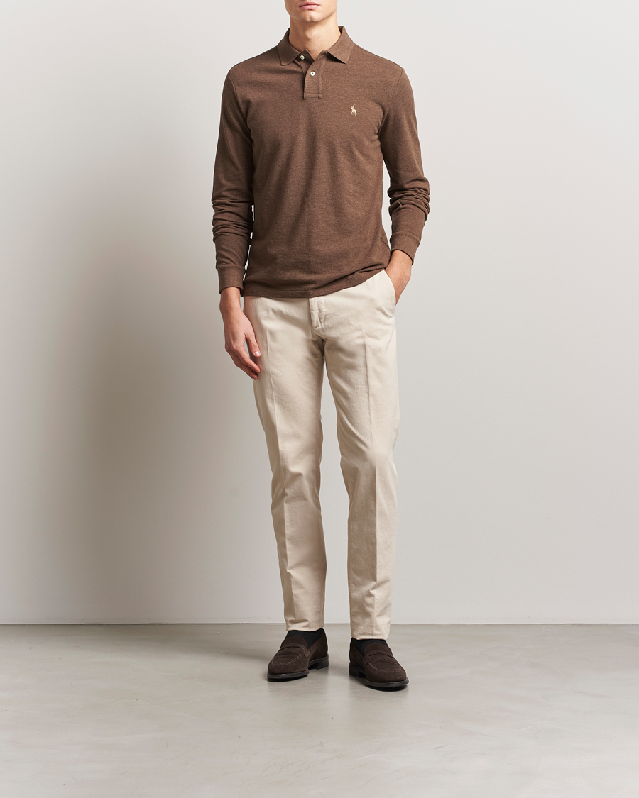 Homme | Pulls Et Tricots | Polo Ralph Lauren | Custom Slim Fit Long Sleeve Polo Cedar Heather