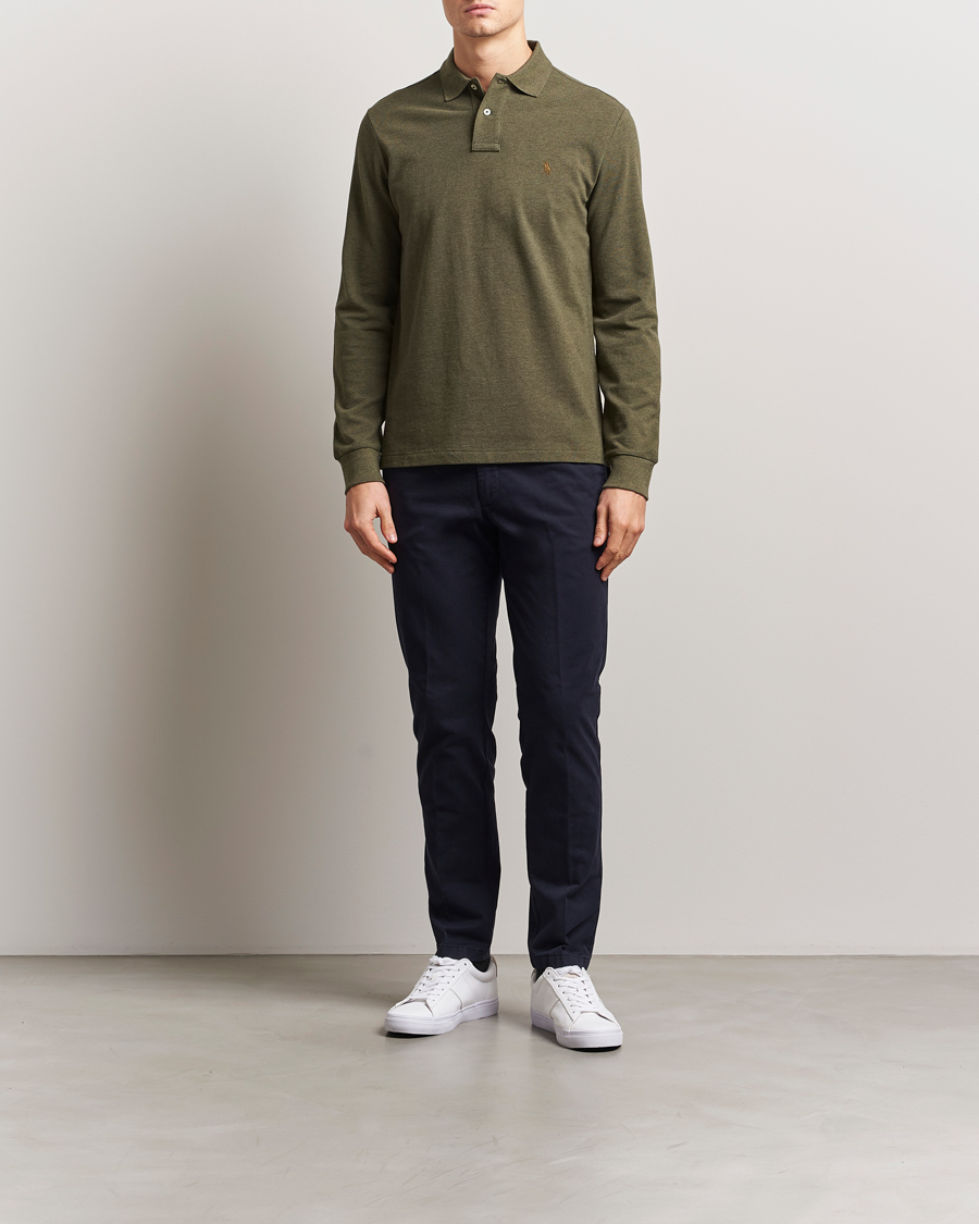 Homme | Pulls Et Tricots | Polo Ralph Lauren | Custom Slim Fit Long Sleeve Polo Service Green