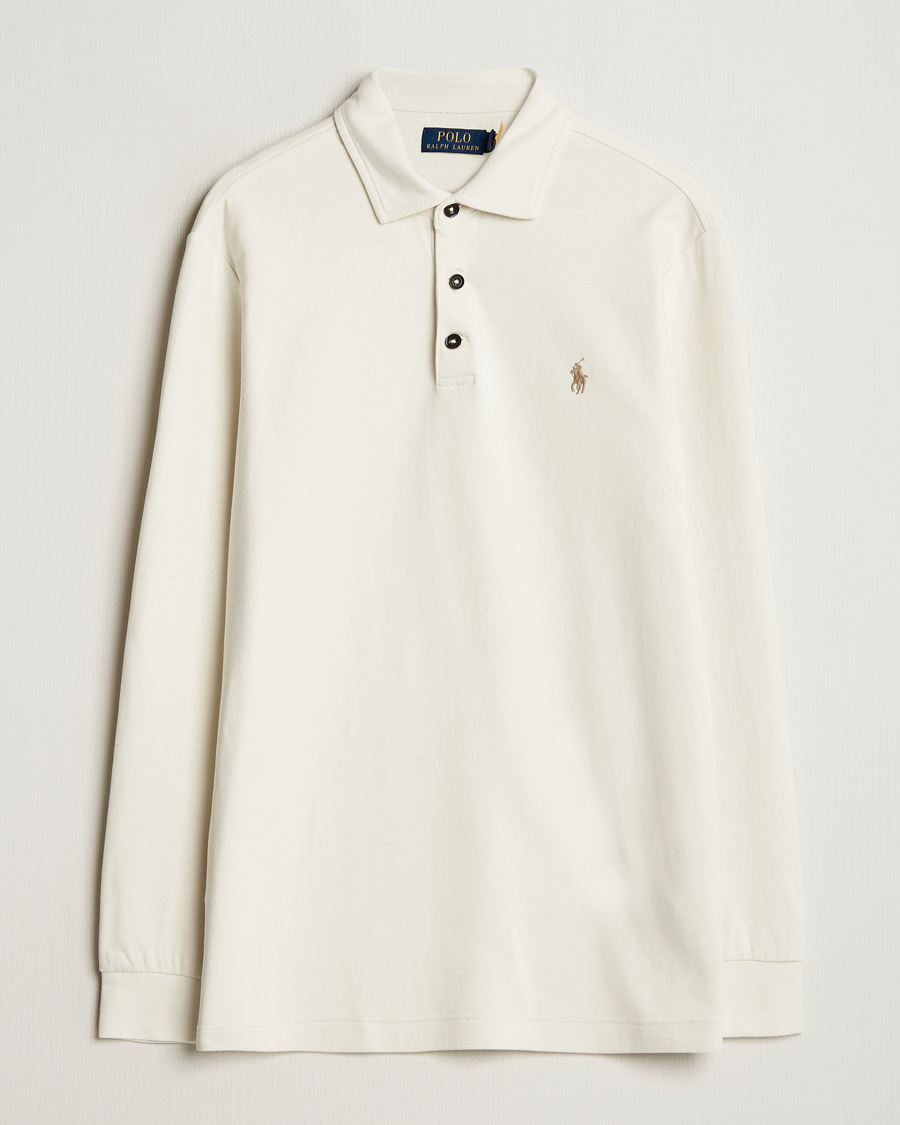 Homme | Pulls Et Tricots | Polo Ralph Lauren | Double Knit Long Sleeve Polo Parchment Cream