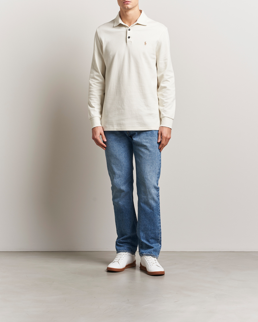Homme | Pulls Et Tricots | Polo Ralph Lauren | Double Knit Long Sleeve Polo Parchment Cream