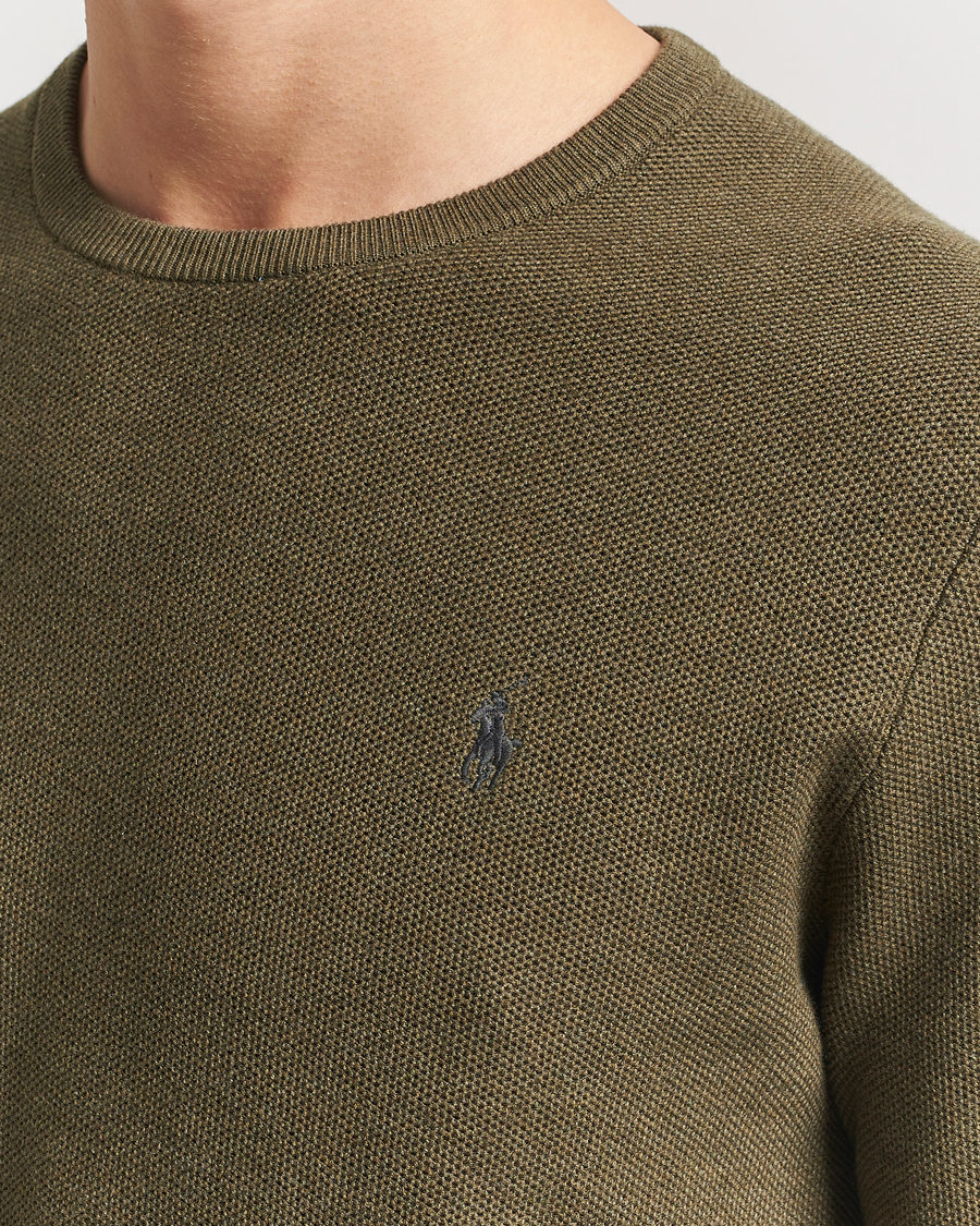 Homme | Pulls Et Tricots | Polo Ralph Lauren | Textured Cotton Crew Neck Sweater Cargo Olive Heather